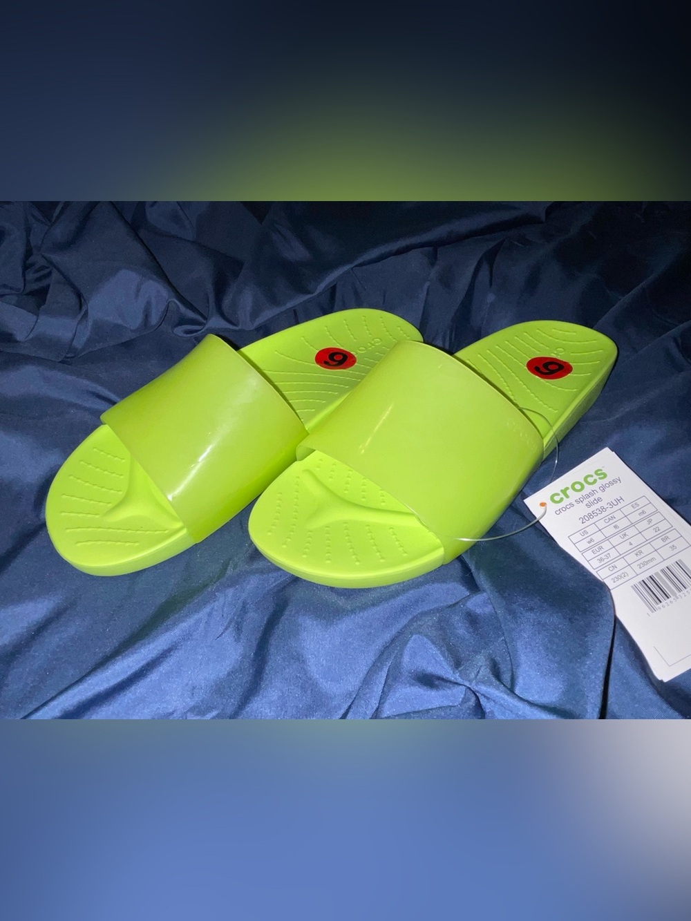 CROCS Lime Green Slide Sandals